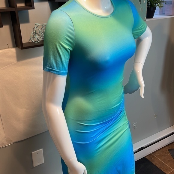 Women Sexy Tie Dye Bodycon Evening Party Dress Cocktail‎ Midi Dress Siz L - Picture 6 of 6